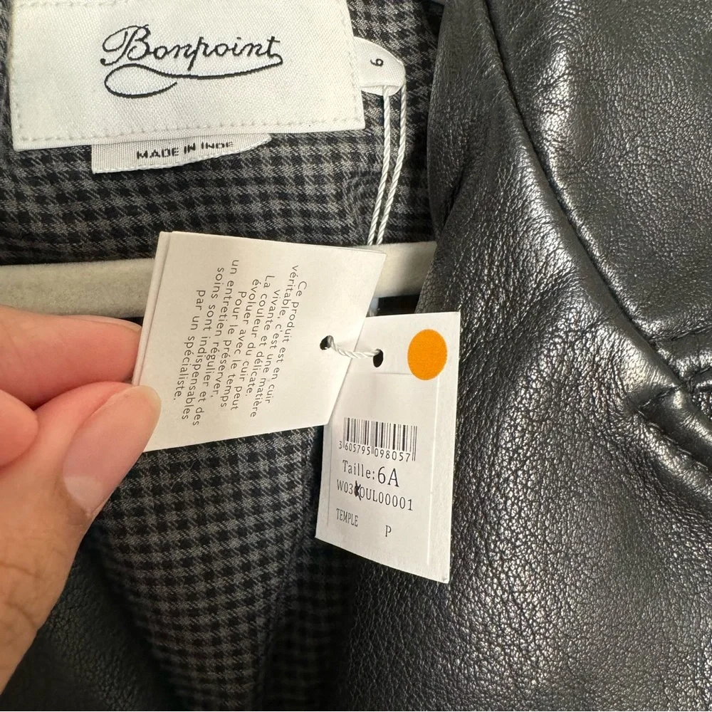 NWT Bonpoint Temple Sheepskin Leather Jacket in Size‎ 6